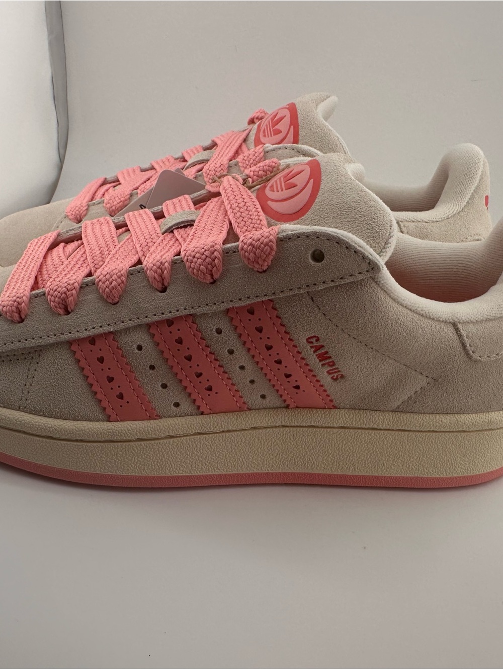adidas Campus Sneakers in Cream and Pink